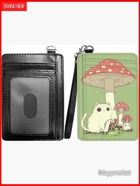 Slim Minimalist Wallet with Lanyard RFID Blocking Card Holder ID Window